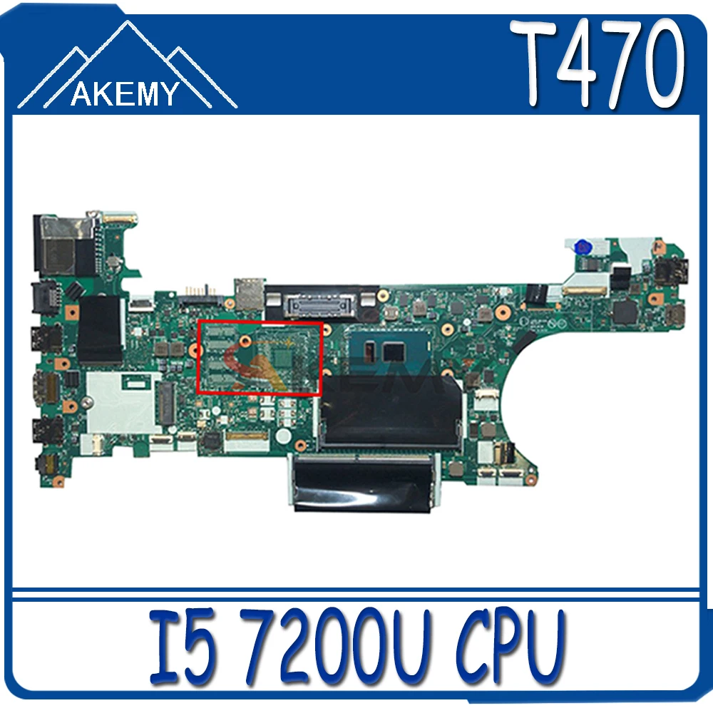 

Akemy CT470 NM-A931 For Lenovo Thinkpad T470 Notebook Motherboard FRU 01AX963 01LV671 01HX636 CPU I5 7200U DDR4 100% Test Work