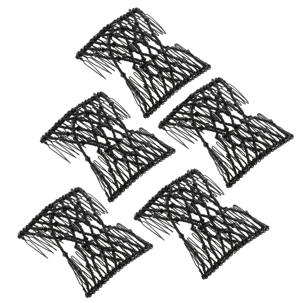 5 шт./компл. двухсторонние бусины волшебные расчески для волос заколка эластичный