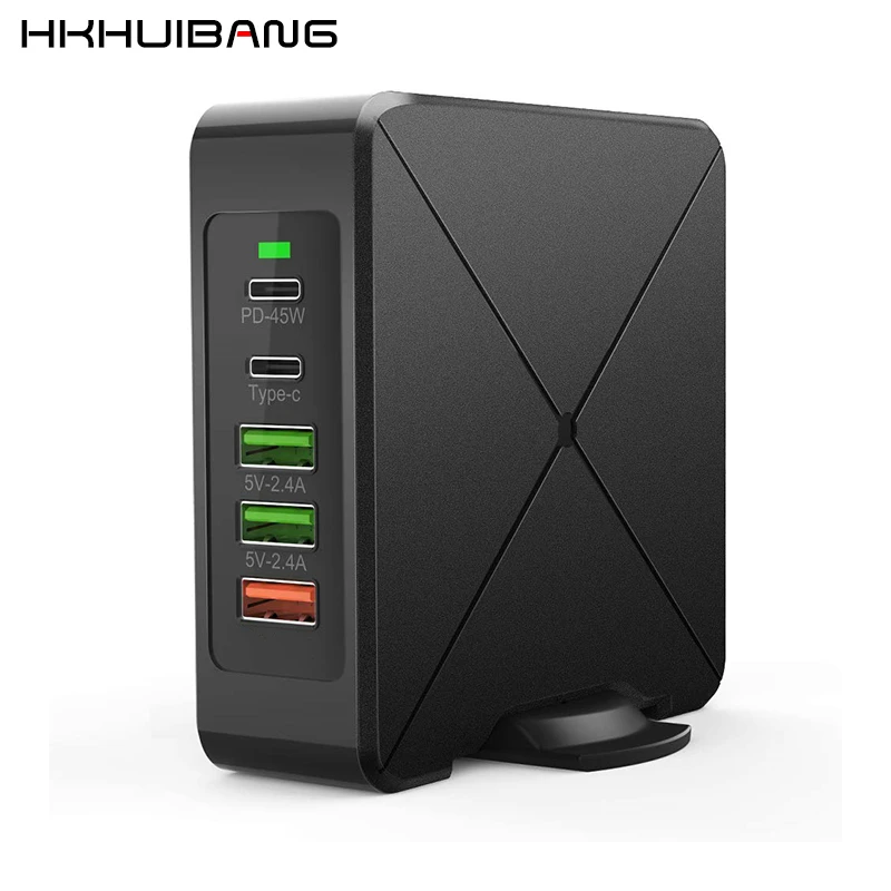 Беспроводное зарядное устройство HKHUIBANG usb X8 75 Вт ype C 45 PD для iPhone /MacBook /Huawei /Xiaomi