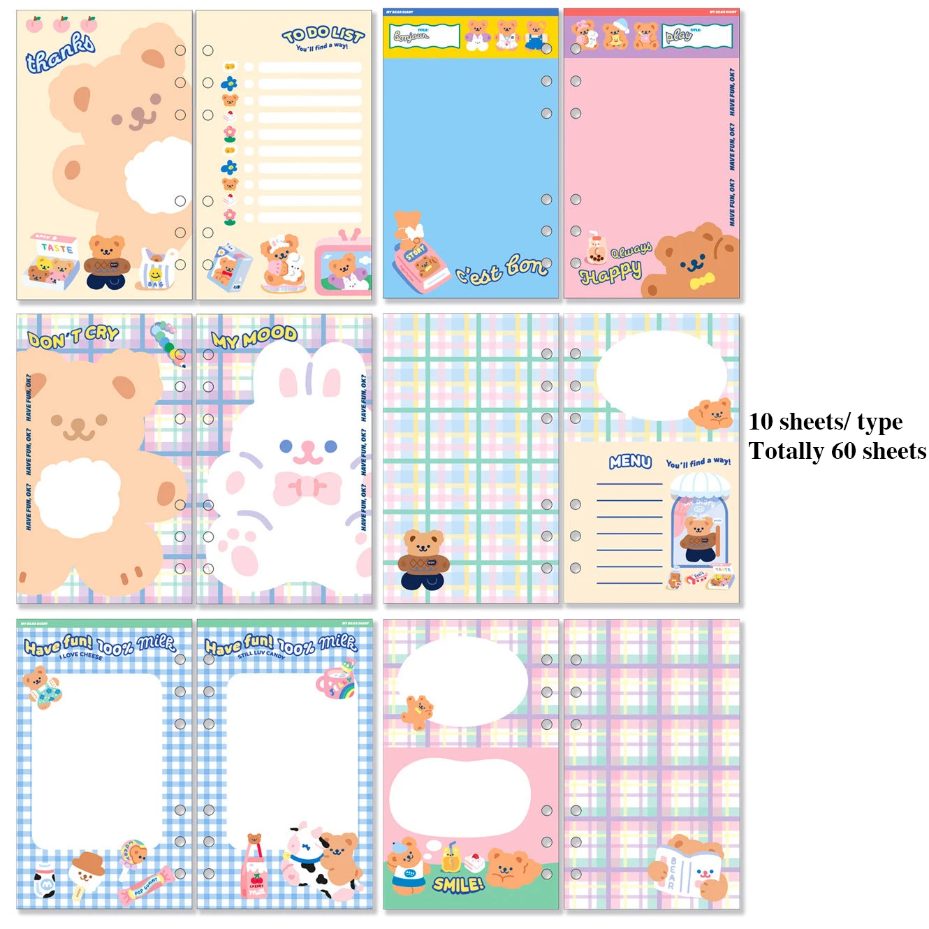 

Fromthenon Cake Bear Loose Leaf Journal Notebook Notepad Korea Ins Portable Planner Lovely Girl Heart A6 6 Ring Binder Diary