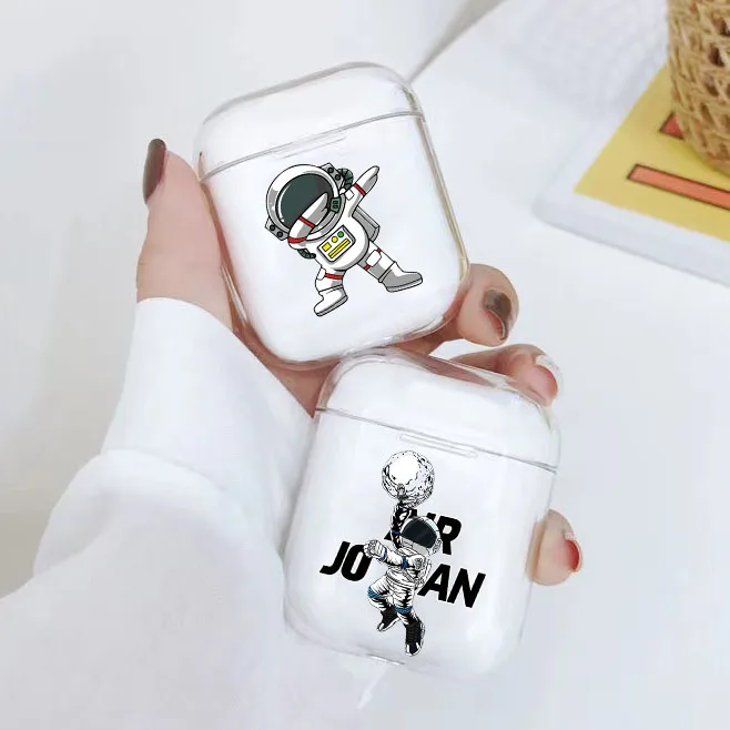 

Забавный Космос астронавт Прозрачный чехол для наушников Apple AirPods 1 2 прозрачный мягкий защитный чехол для airpod 2
