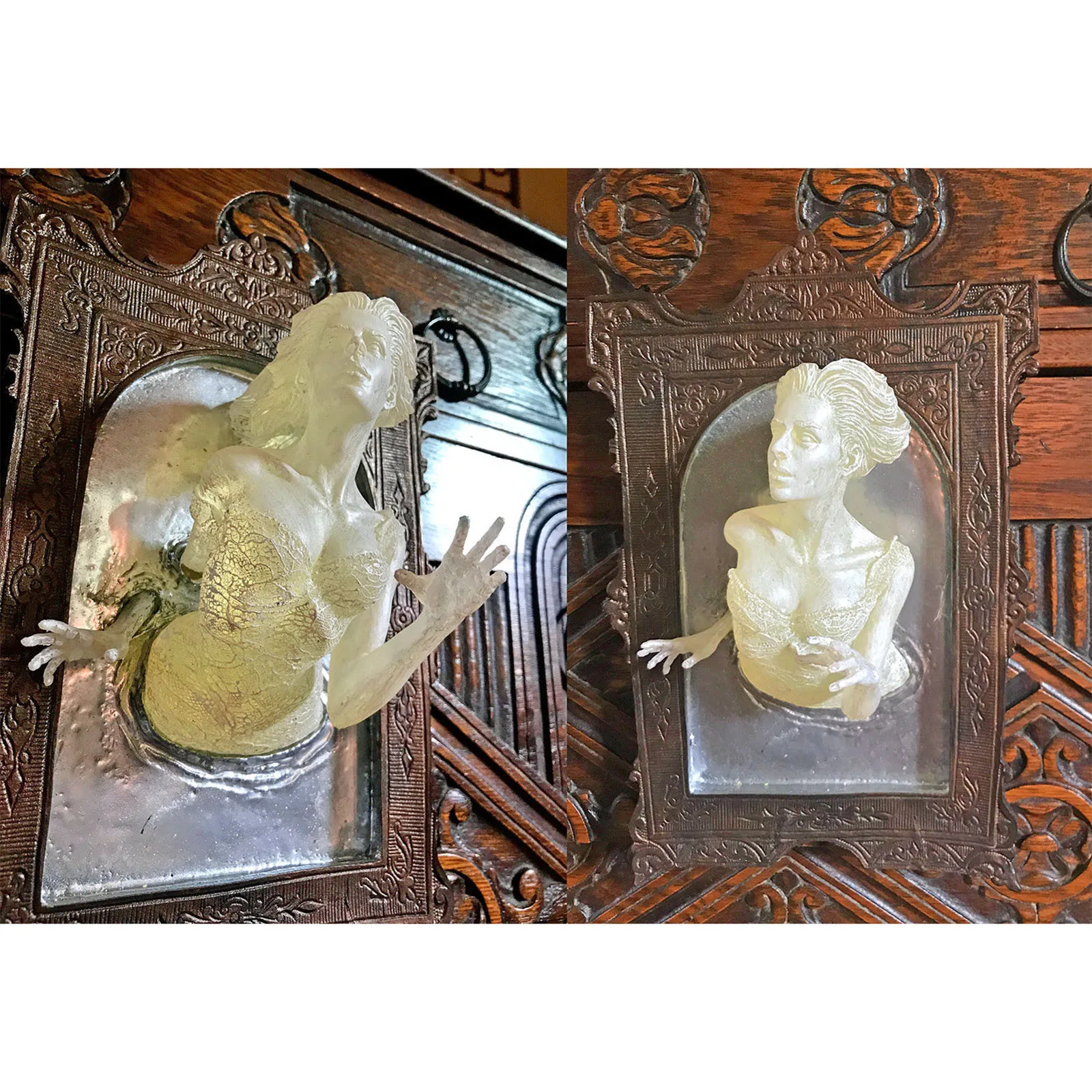 

Plaques & Signs Spooky Wall Sculptures Ghosts Emerging From A Mirror Decoration Creative home decoration accessories