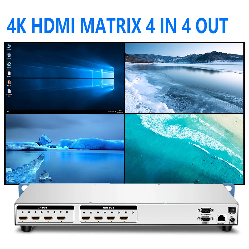 Enlarge 4K 4x4/8x8/16x16 HDMI Matrix Switcher 3840*2160 Support 3D EDID& Blu-Ray DVD& Video Wall