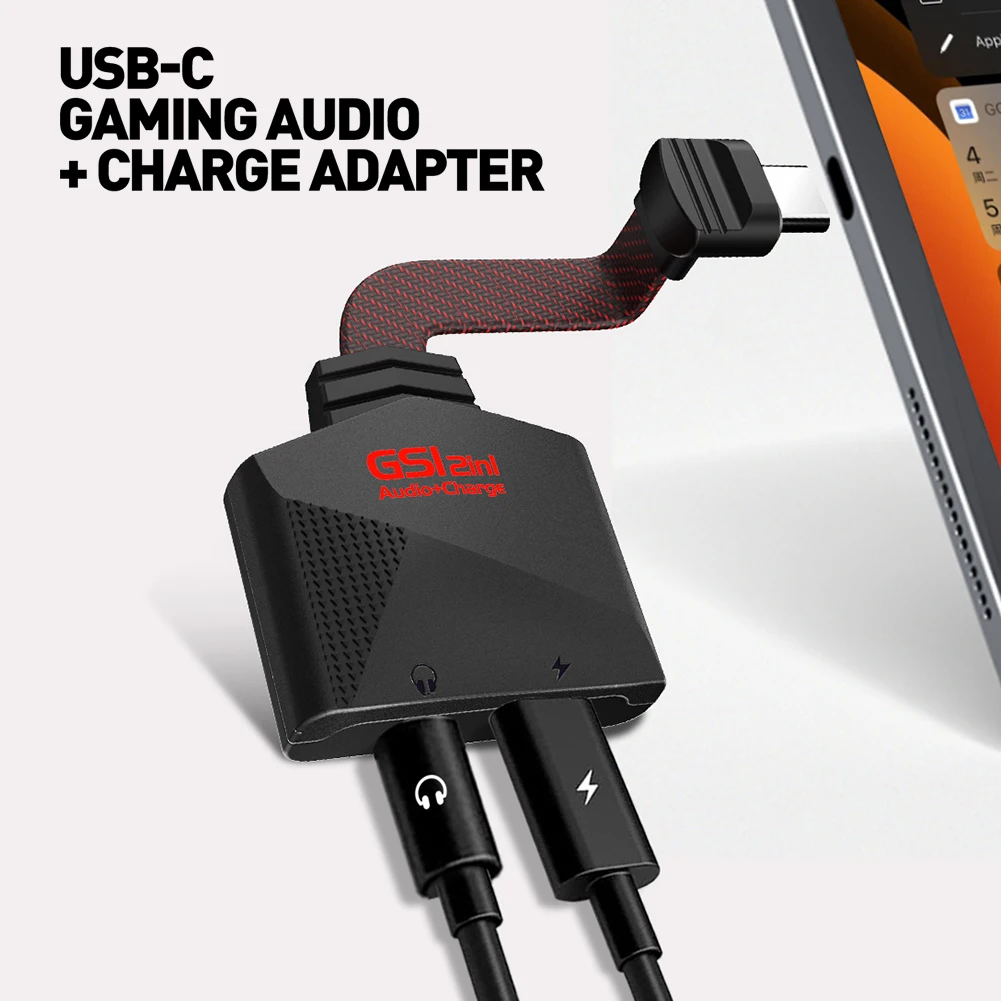

Game Sound Card For MACBook Pro/iPad Pro GS1 2 in 1 Type-C to 3.5mm Audio Jack Fast Charger HiFi Game Sound Card Adapter
