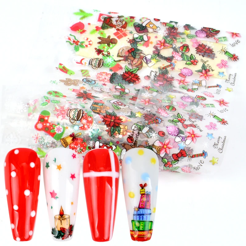 

FWC Nail Foils Christmas/Halloween/Butterfly Series Nail Transfer Foils Decorations DIY idea nail Art Transfer Sticker Decals