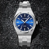 cadisen design brand luxury men watches mechanical automatic blue watch men 100m waterproof casual business luminous wristwatch