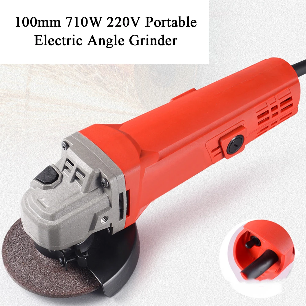 

100mm 710W 220V Portable Electric Angle Grinder Rechargeable Handheld Polisher Grinder Polishing Grinding Cutting Machine