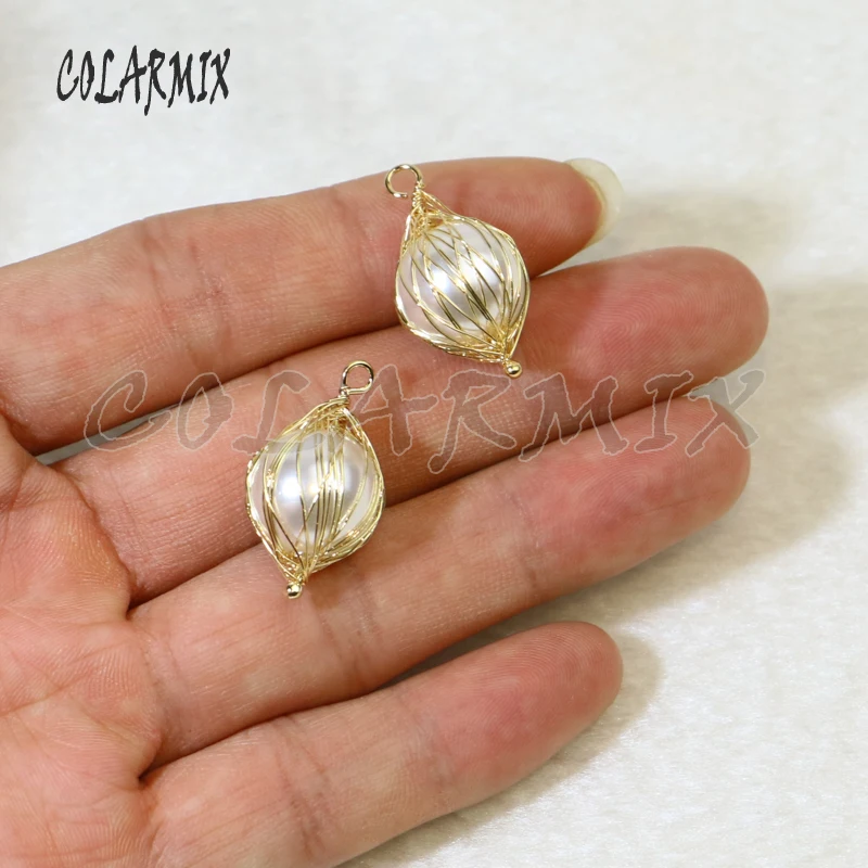 12Pcs Handmade winding pearl pendant fresh water pearls accessorizes jewelry charms for making gift | Украшения и аксессуары