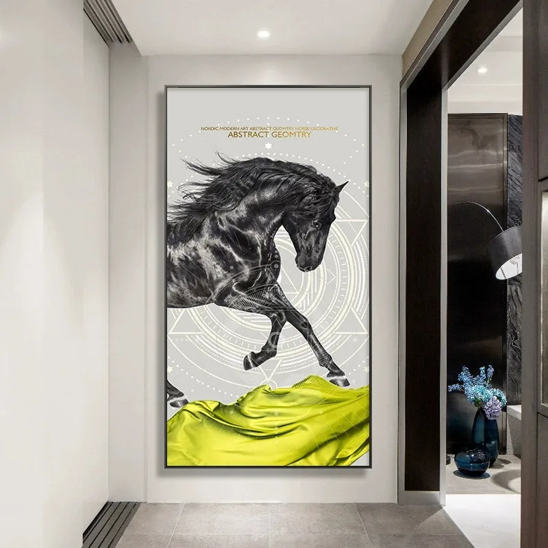 Nordic Modern Art Abstract Horses Canvas Painting Animals Wall Picture for Living Room Posters and Prints Home Decoration | Дом и сад