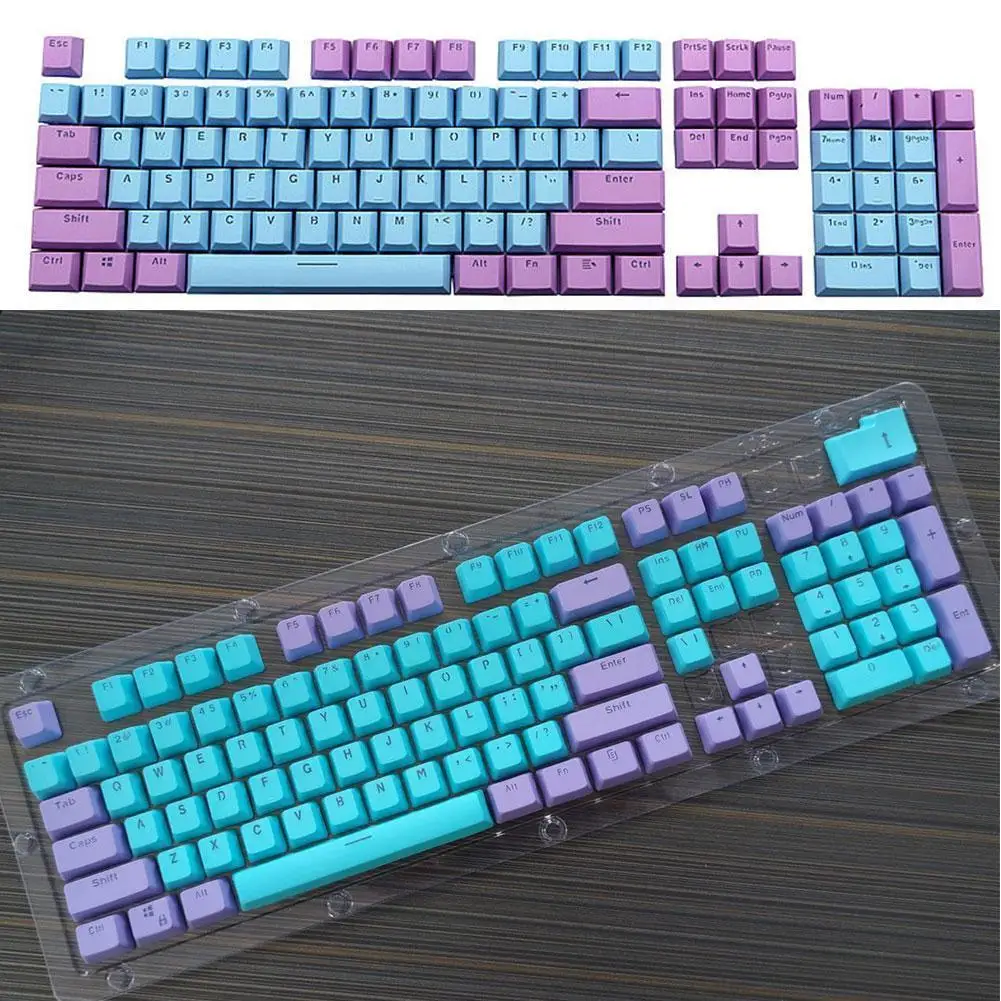 

Pbt Cap 104 Blue And Purple Double Color Backlight Caps Universal Column For Ikbc Mx Annie Mechanical Board S0c3