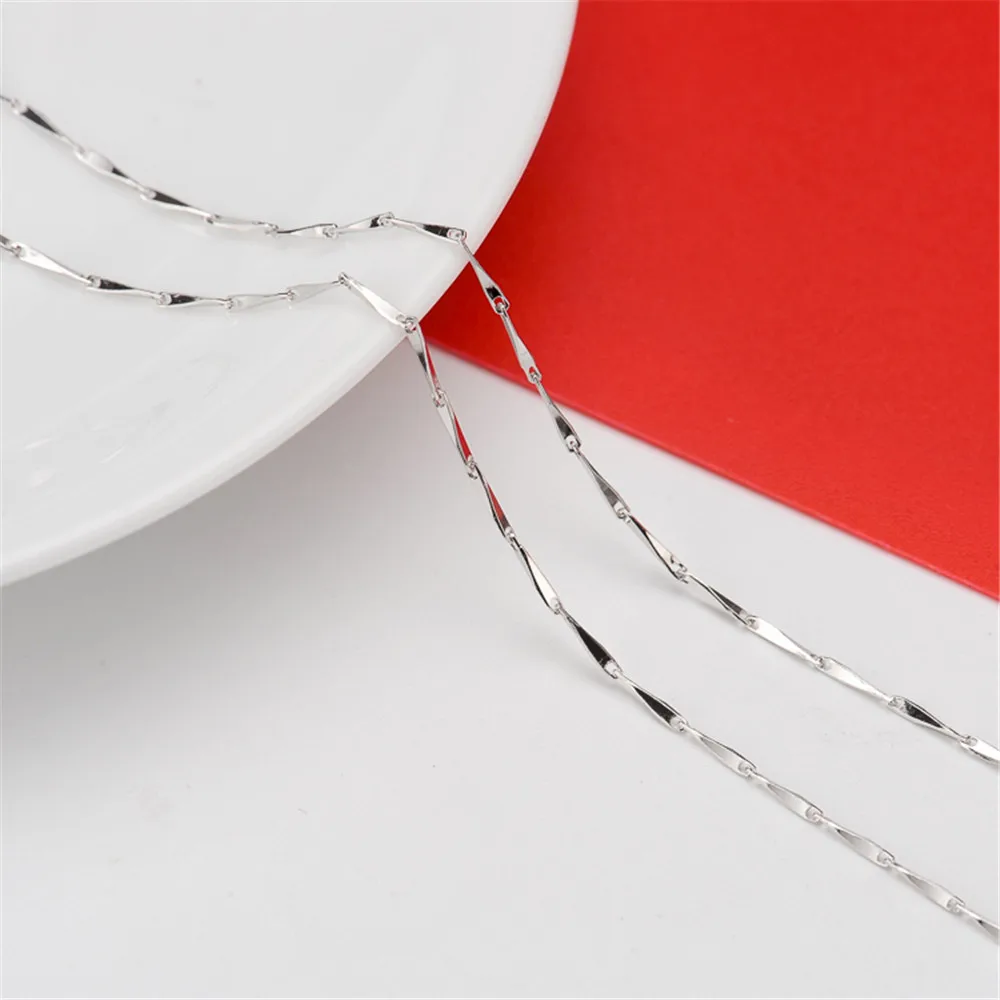 

DIY pearl accessories S925 Sterling silver necklace platinum-plated melon seed chain 16 "18" optional