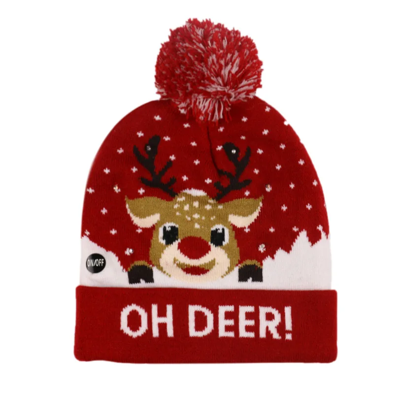 Elk head Светодиодный головной убор для рождества, яркий вязаный светильник, Рождественский Теплый головной убор для детей и взрослых, рождественский подарок, зимние рождественские аксессуары - Цвет: Elk head