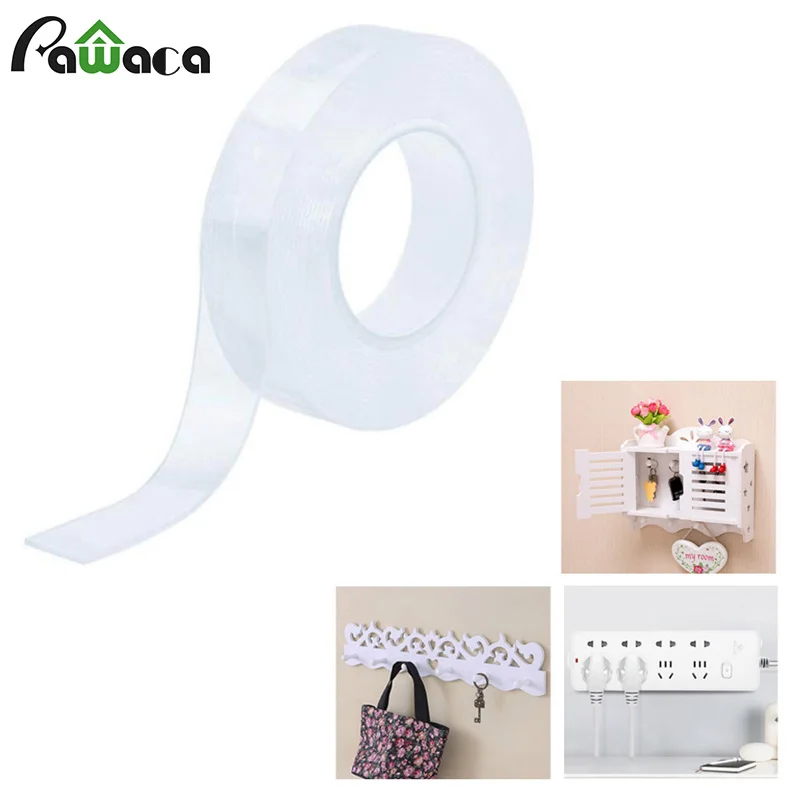 Двухсторонняя нано клейкая лента не оставляющая следов моющаяся Съемная