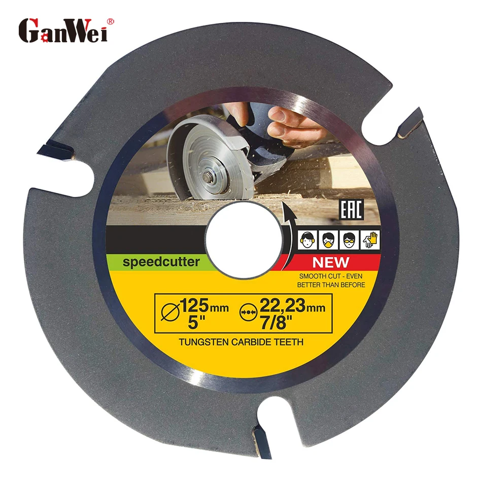 GanWei 4.5in 5in Angle Grinder Wood Carving Disc Circular Saw Blade Wood Carving Disc for Angle Grinder Woodworking Tool 
