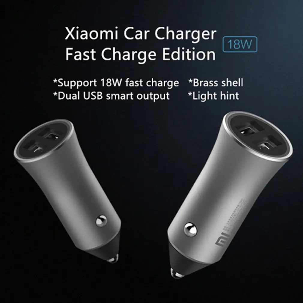 Xiaomi Mi автомобильное зарядное устройство двойной USB Универсальное автомобильное USB зарядное устройство Быстрая зарядка зарядное устройство для мобильного телефона USB быстрое автомобильное зарядное устройство