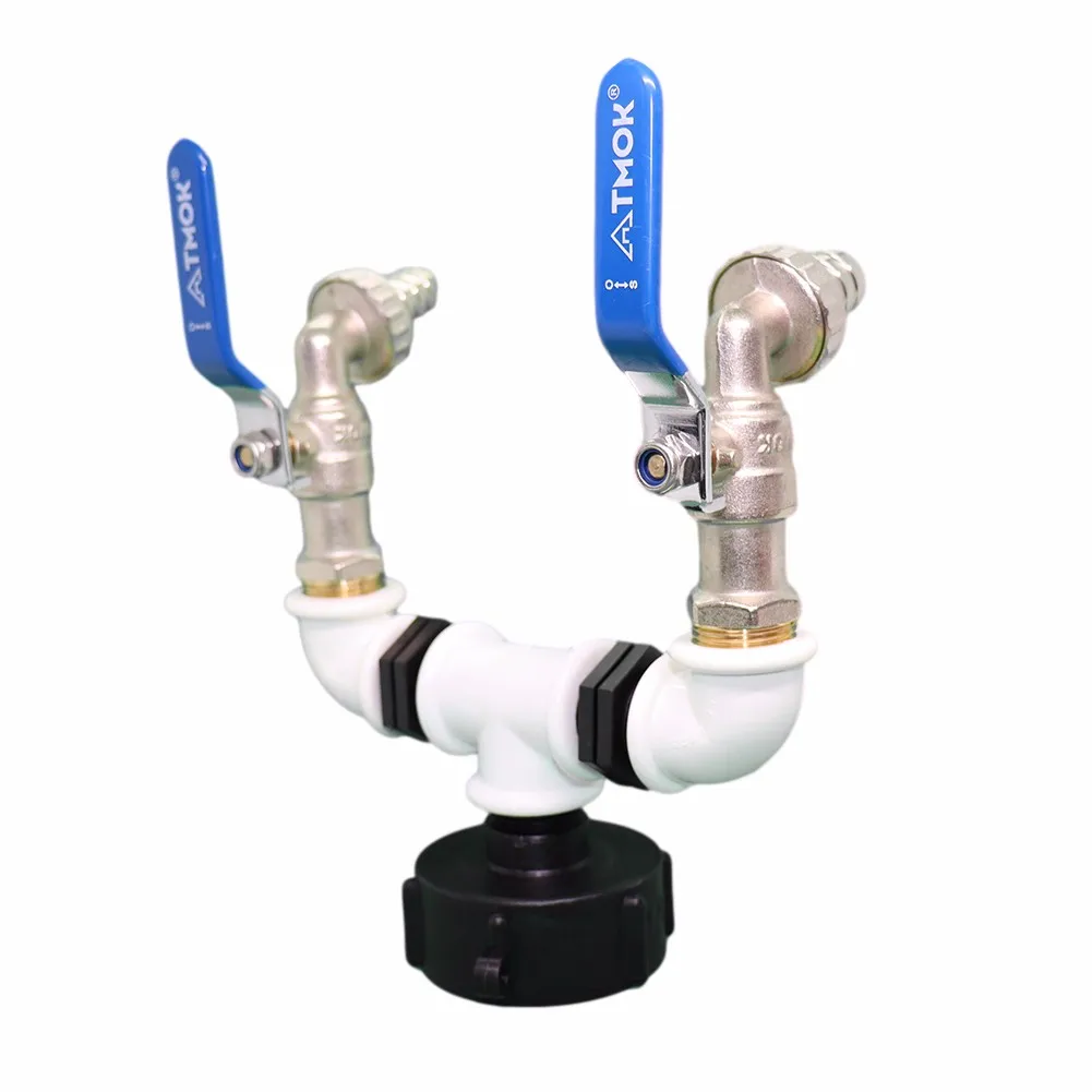 

IBC Adapter Water Tank Fittings S60X6 Coarse Thread -2-way 3/4 \"Ball Valve Compatible Garden Hose Connector Replacement