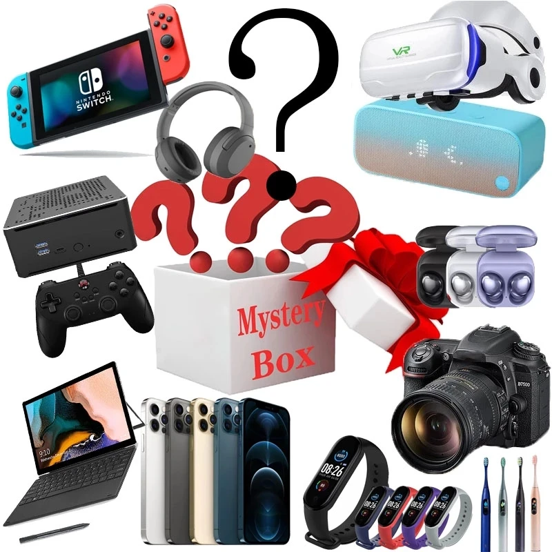 

New Year 2022 100% Surprise Lucky Mystery Box Super Popular Electronics Gamepads Digital Cameras Novelty Christmas Gift Bag