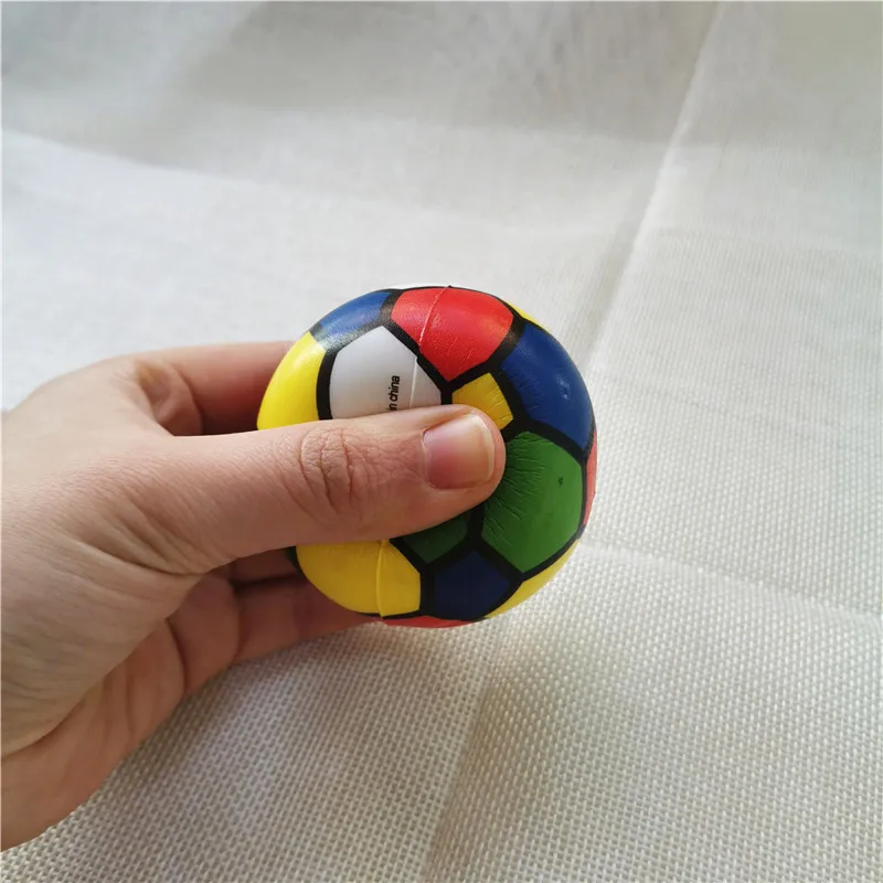 

12pcs 6.3cm Children Colorful Toy Footballs Anti Stress Balls Soft Foam Sponge Squeeze Balls Toys for Kids Baby