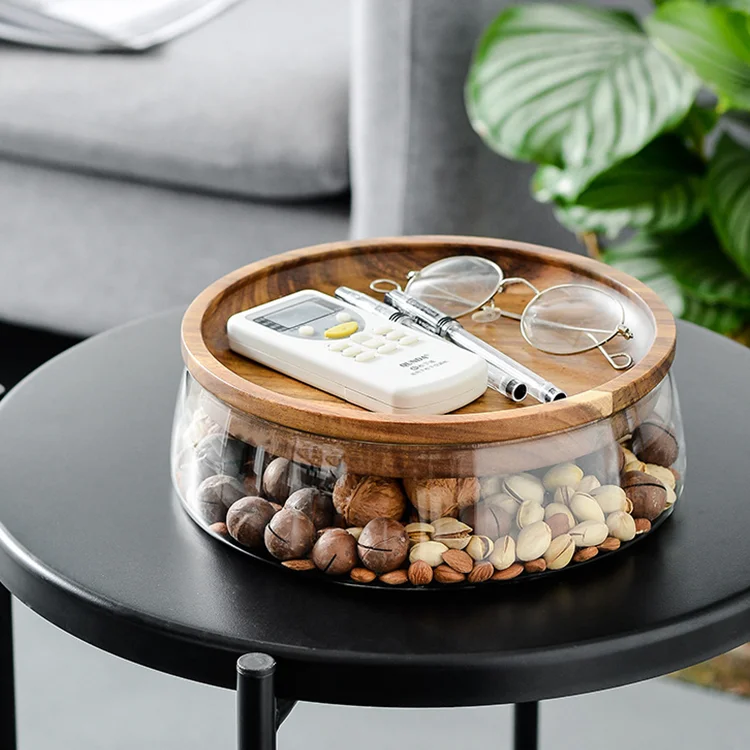 

Creative Storage Jar Cookie Nut Round Cork Lid Big Clear Glass Storage Jar Smell Proof Tarros De Cristal Food Container BS50GZ
