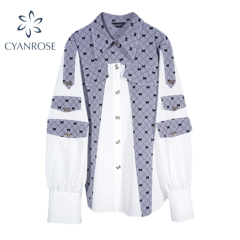 Женская рубашка в новом стиле осенняя модная Свободная блузка с длинным рукавом