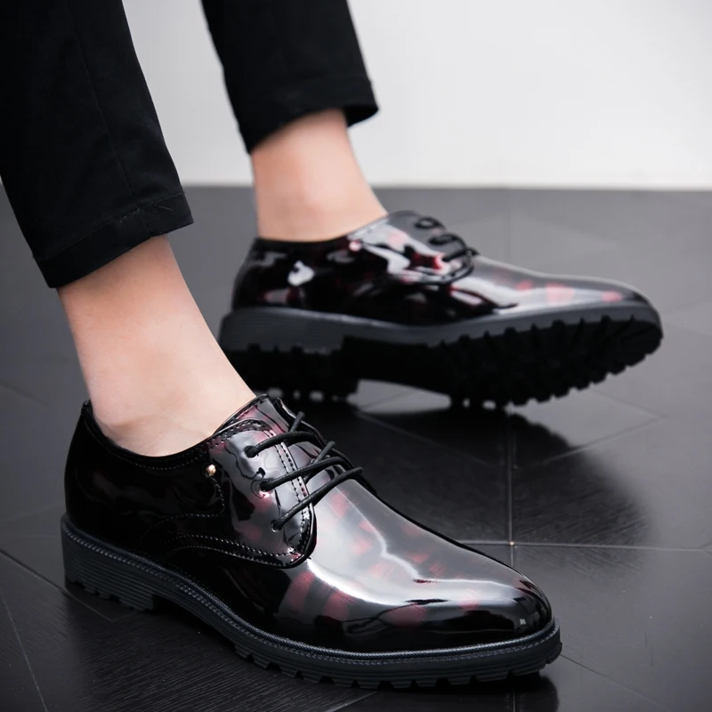 Мужские брендовые кожаные повседневные оксфорды обувь на шнуровке дышащая