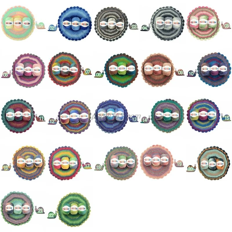 Мягкая камвольная пряжа радужные градиентные цвета для рукоделия шаль шарф