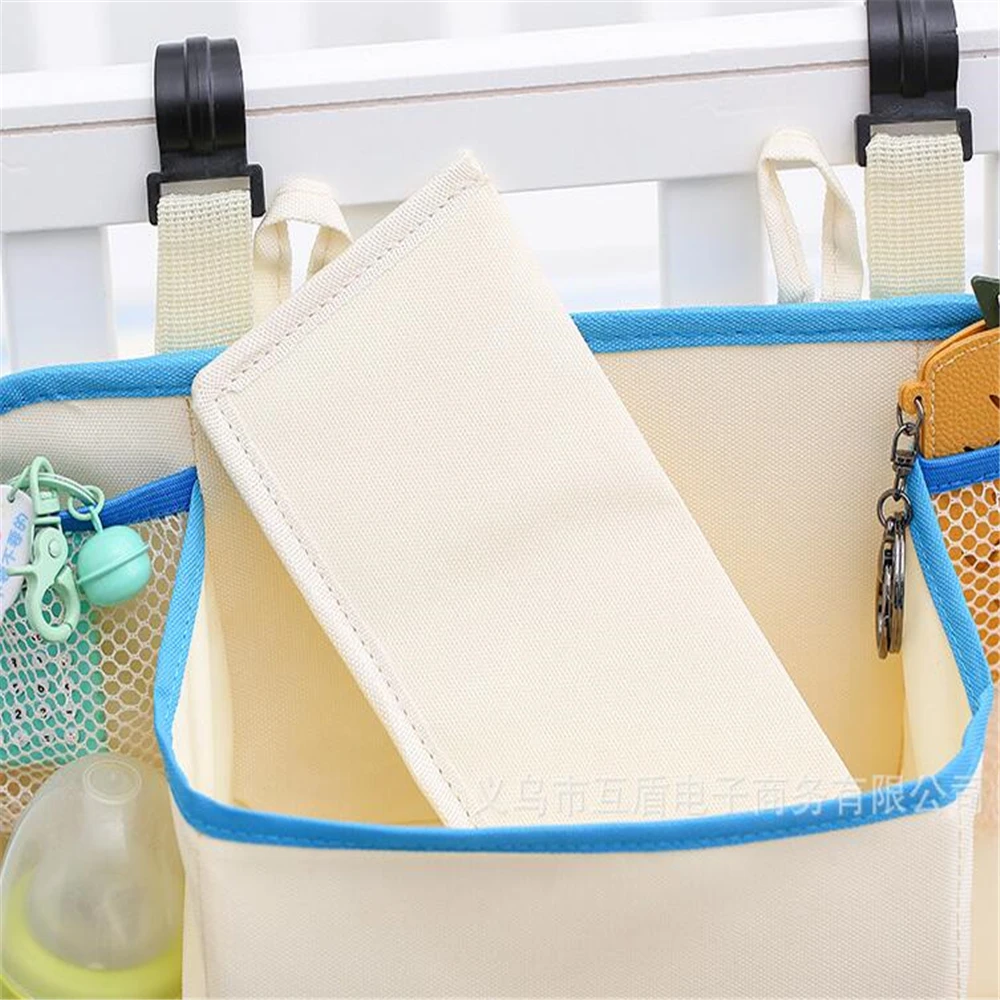 Portable Baby Bed Bumper Hanging Storage Bag Nappy Bedside Organizer Infant Crib Bedding Set Waterproof Toy Diapers Pocket | Мать и