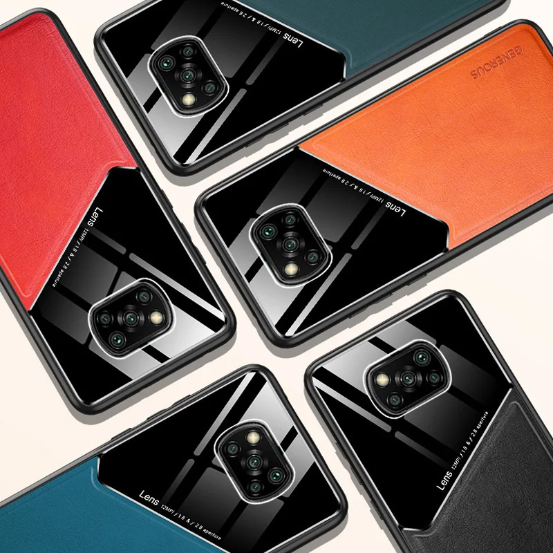 suitable for millet poco x3 leather pattern mobile phone case eye protection and anti falling millet 10tlite magnetic suction free global shipping