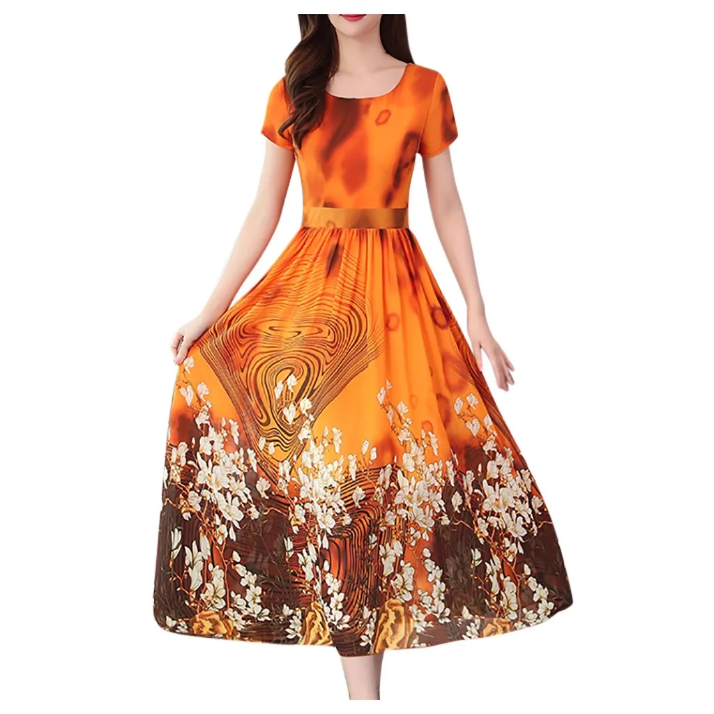 Womail летнее пляжное платье для женщин глубокий отворот длинный рукав змеиный