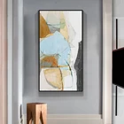 Абстрактная Современная Картина на холсте, плакаты под мрамор принтов, сине-бежевые настенные картины для гостиной, спальни, столовой, модные настенные картины