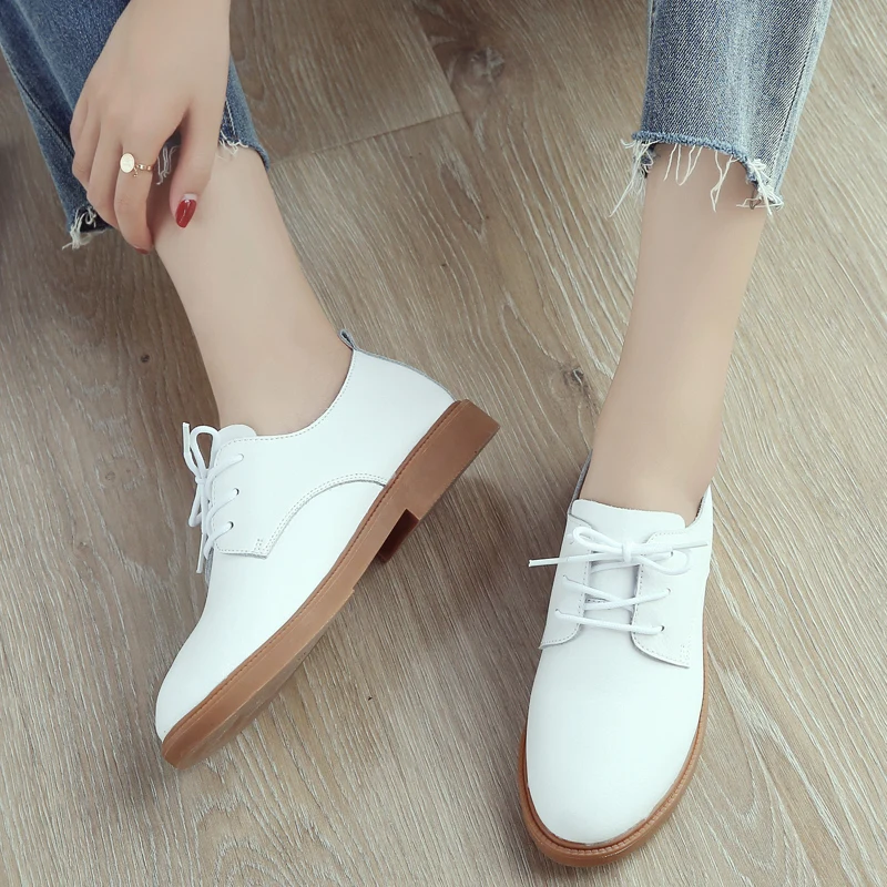 STQ 2020 осенние женские лоферы удобная обувь из натуральной кожи на плоской подошве