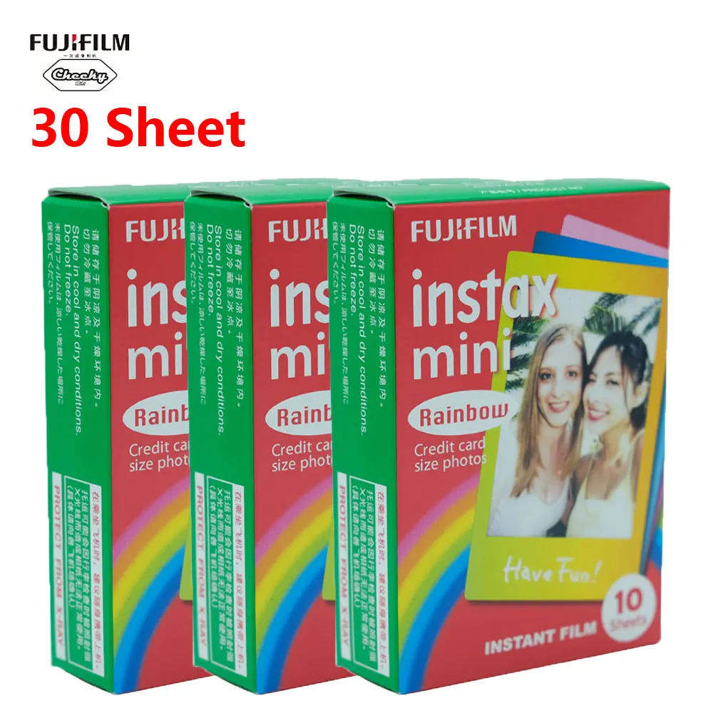 30 Sheets Fuji 10-60 листов Fujifilm Instax Mini пленка для ЖК-дисплея с подсветкой Fujifilm Instax Mini 7/8/9/10/30/50 s/фотоаппаратов моментальной печати 7 s/90/25/20i/25i/50i/ пленка 55i/Share SP-1 - Цвет: 30 Sheets