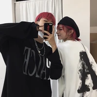 spring autumn hip hop letter a blooming couple long sleeved t shirt kpop korean fashion emo aesthetic oversized grunge clothes