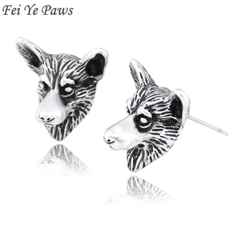 Модные Винтажные Серебристые серьги в стиле бохо аниме вельш корги собаки