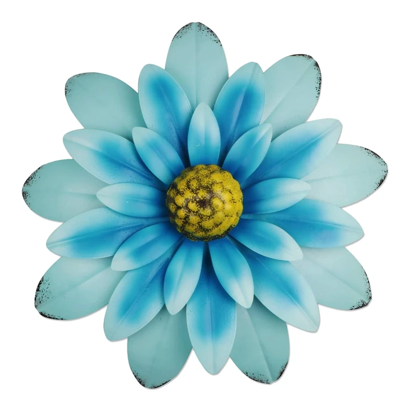 

11.8 Inch Metal Flower Wall Art Decorations Indoor Or Outdoor Wall Sculptures Hanging For Bathroom Livingroom Bedroom-ABUX