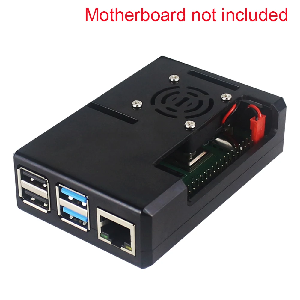 

Ports Demo Board ABS Case Protective Parts Cover With Cooling Fan Accessories Durable Interfaces Compact For Raspberry Pi 4