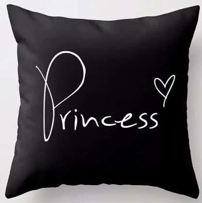 

Hot Selling Beauty Princess Black Design Zippered Square Throw Pillowcase Cool Zippered Pillow Sham Pillow Cover