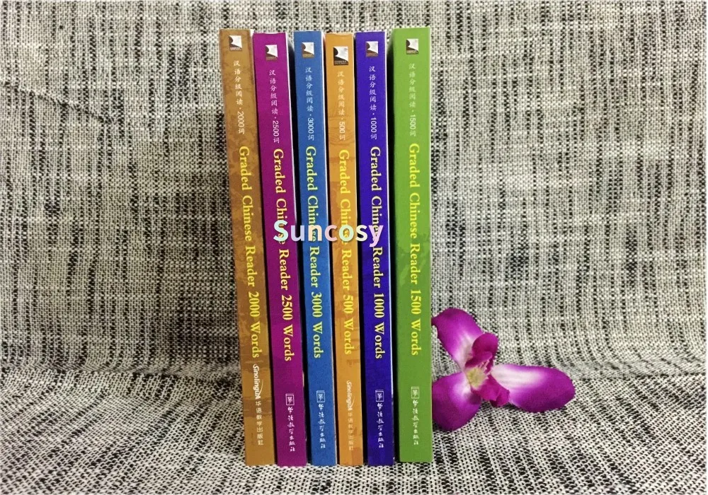 6 книг/набор китайские читатели 500/1000/1500/2000/2500/3000 слов отборные сокращенные