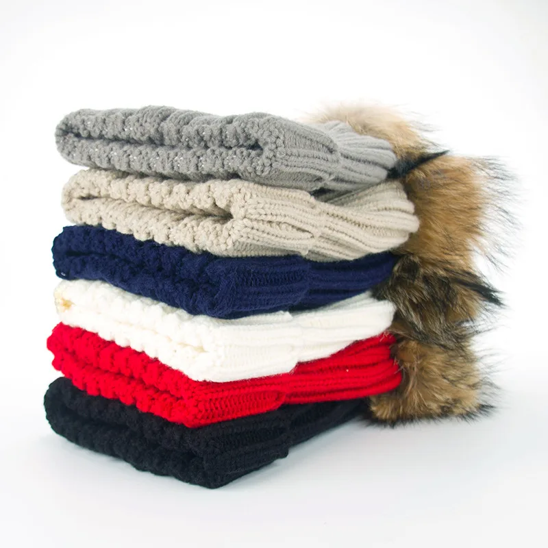 

Winter Hat Female Winter Korean Fashionable Cute Ladies Outdoor Autumn and Winter Knitting Warm Fur Ball Woolen Cap Cotton
