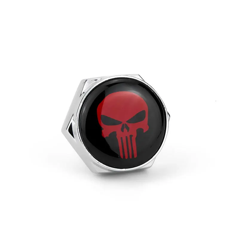 

Universal Car Motorcycle 4 Pcs/lot Rust Resistant Metal Chrome Skull Head Logo Anti-theft Car License Plate Bolts Frame Screws