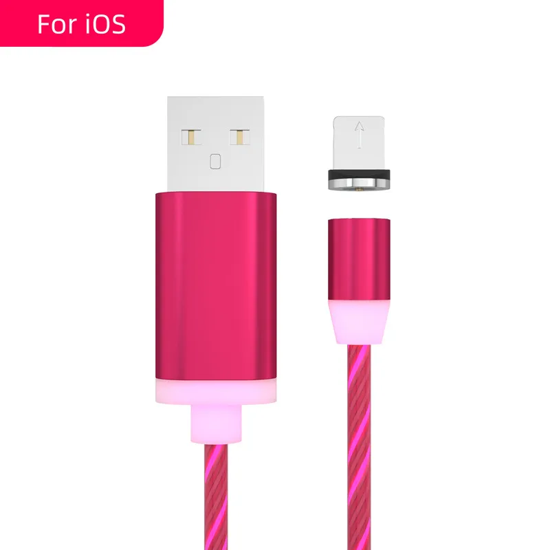 red Светодиодный зарядный кабель lighttig для iPhone samsung huawei Xiaomi Micro usb type C, светящийся зарядный кабель, зарядное устройство для мобильного телефона - Цвет: red