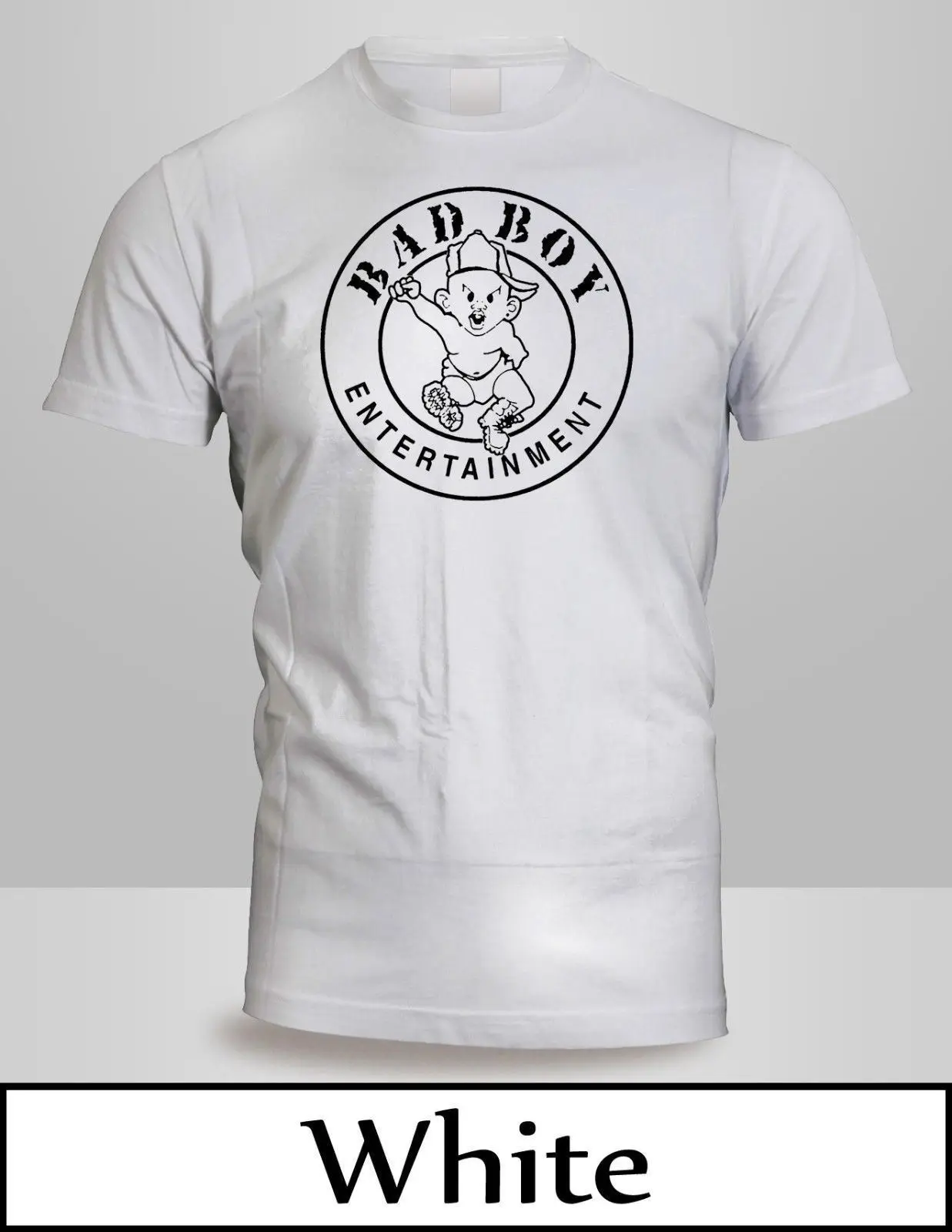 Bad Boy развлекательная Мужская футболка s черная и белая Diddy Biggie Notorious Tee 2 крутая