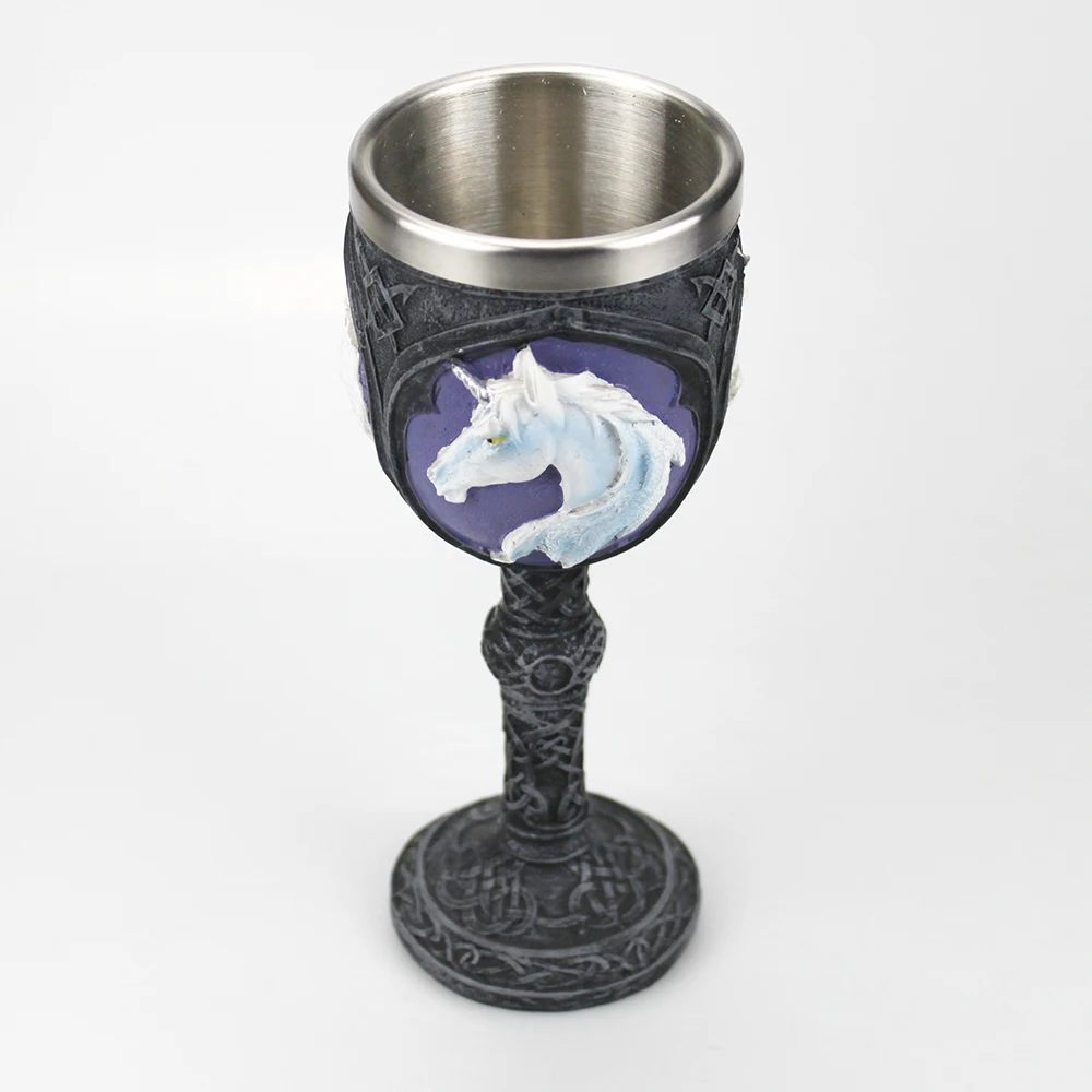 3d-готический винный бокал в стиле викингов металлический и полимерный для вина с