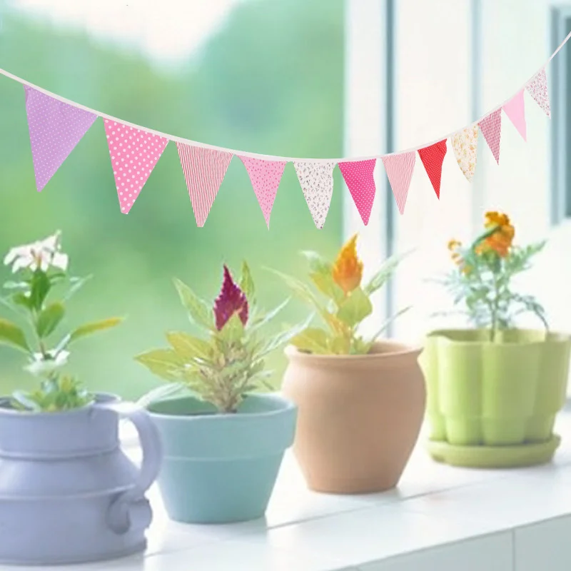 

Various types of cotton pennants decoration banner bunting children's room decoration birthday party bunting wedding decoration