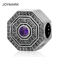 white purple cz zircon micro pave the eight diagrams authentic 925 sterling silver european charm beads diy accessories szpb210