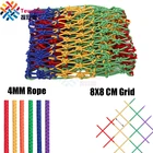 Цветная нейлоновая сеть с узелком, Балконная лестница, барьер, защита от падения, безопасная сеть для детей 4 мм, веревка 8 см, сетка, сверхпрочная подвесная сеть