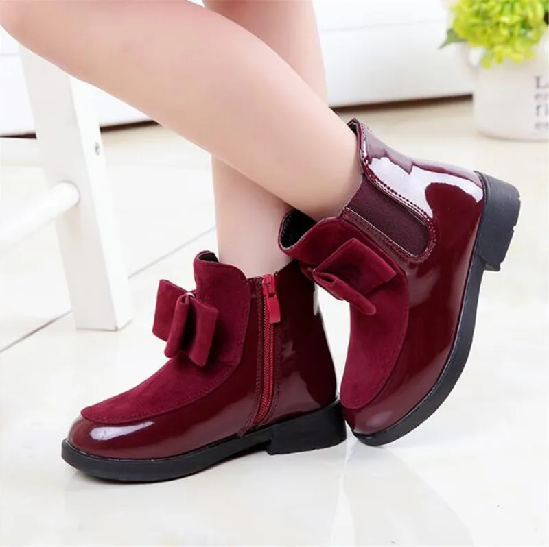 Weoneit/новые модные ботинки для девочек сезон осень зима детская обувь на плоской