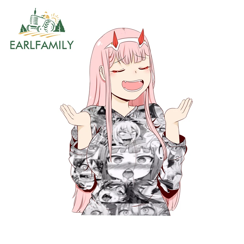 EARLFAMILY 13 см x 9 3 для Zero Two Ahegao манга Переводные DIY мотоциклетные автомобильные