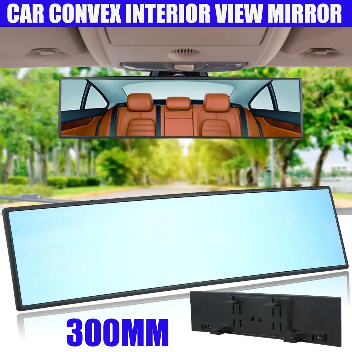 

Car Mirror Interior Wide Convex Rearview Mirrors Universal Auto Rear View Mirror Anti-glare Wide-angle Surface Blue Mirror