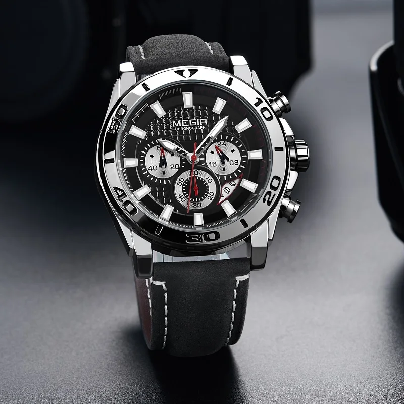 Часы MEGIR Мужские кварцевые в японском стиле оригинальные армейские спортивные